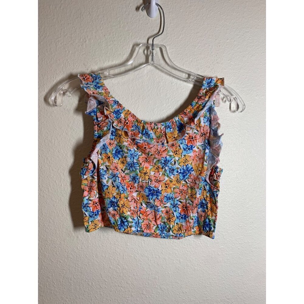 NWT Silver Jeans Co Floral Print Cotton Crop Top Girls Size Medium (10/12) AD2